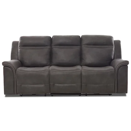 Performance Fabric Power Reclining Sofa with Power Headrests and USB Ports